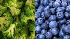 broccoli and blueberry with antioxidants